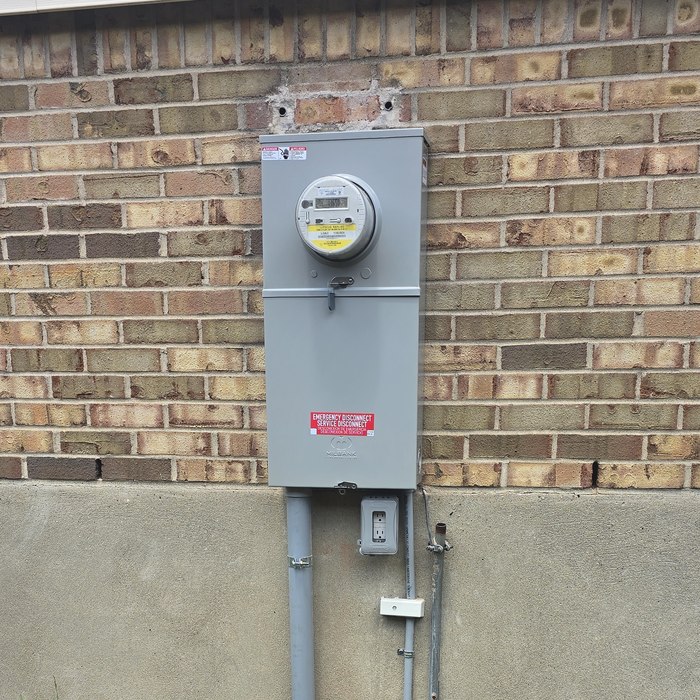 New electrical meter base installation