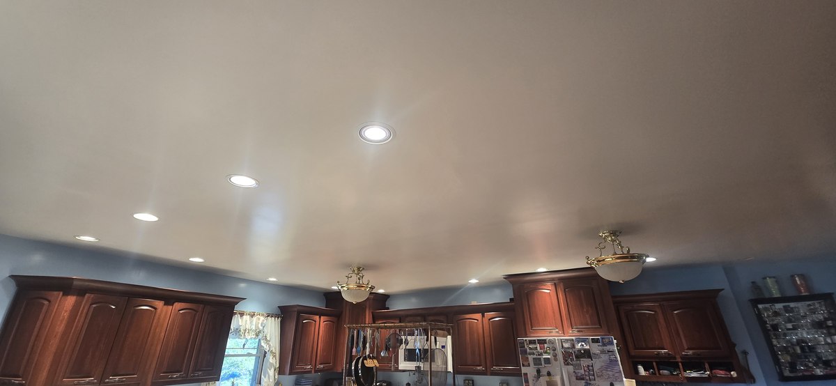 Recessed kitchen lighting installation