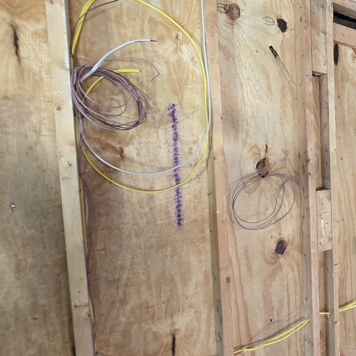 Wiring rough-in close-up